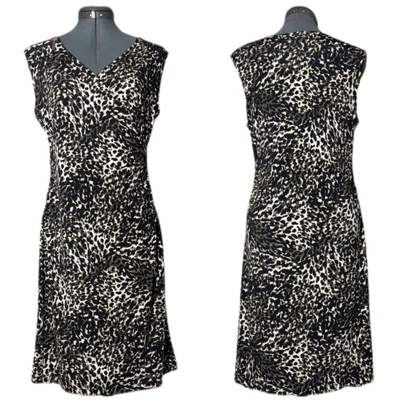 Alfani Isola Ricca Sleeveless Dress Cheetah Swirl Print black,gray,white Medium - Picture 1 of 15